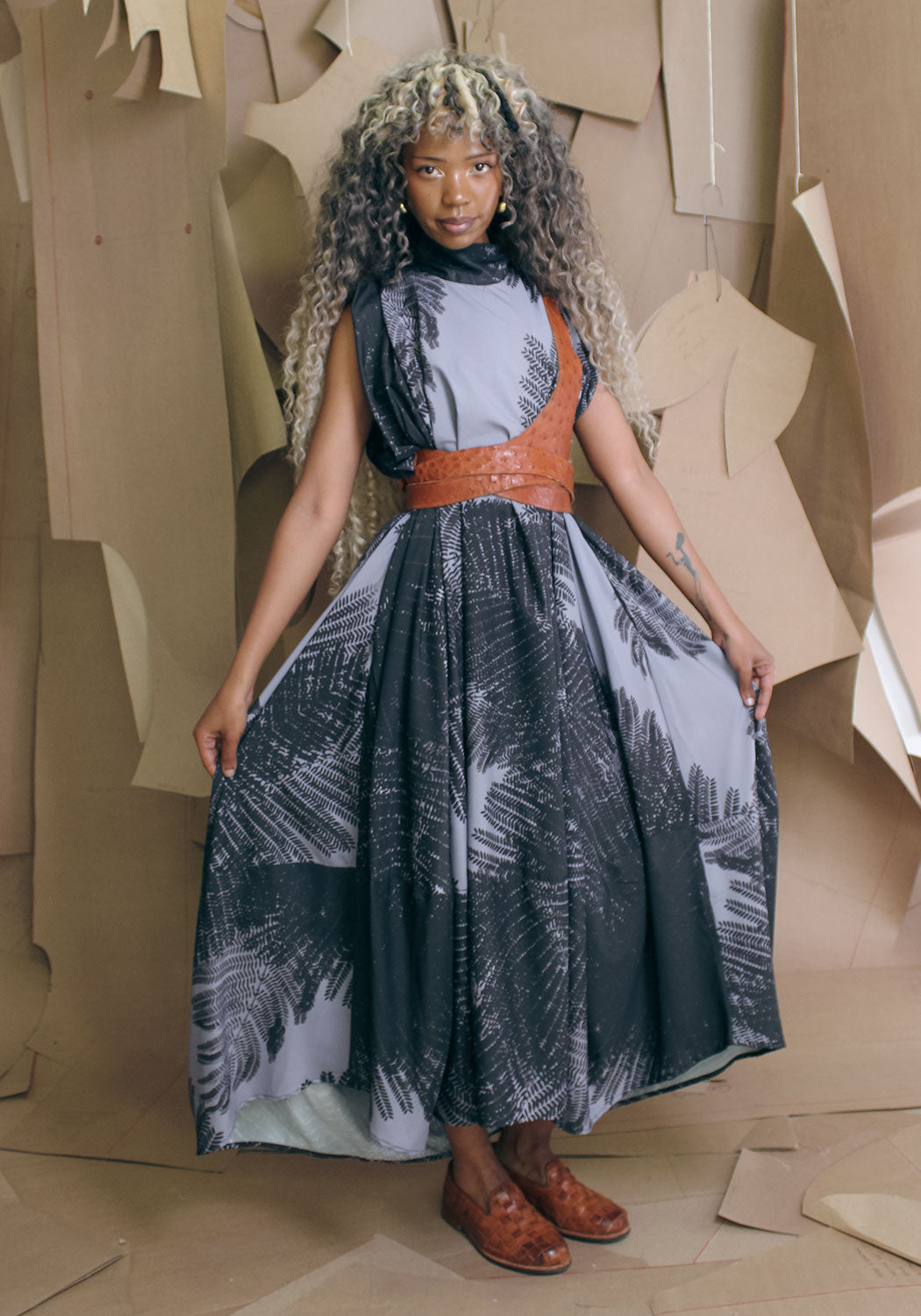 Bow Dress Fern Print