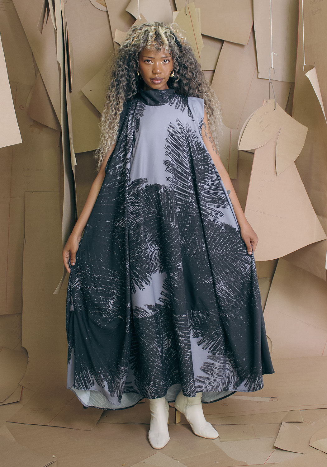 Bow Dress Fern Print