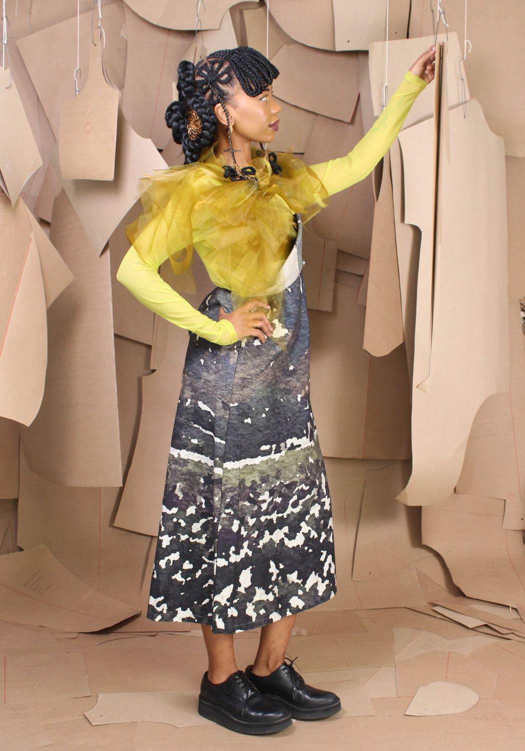 Perspective Apron Dress Berg Print