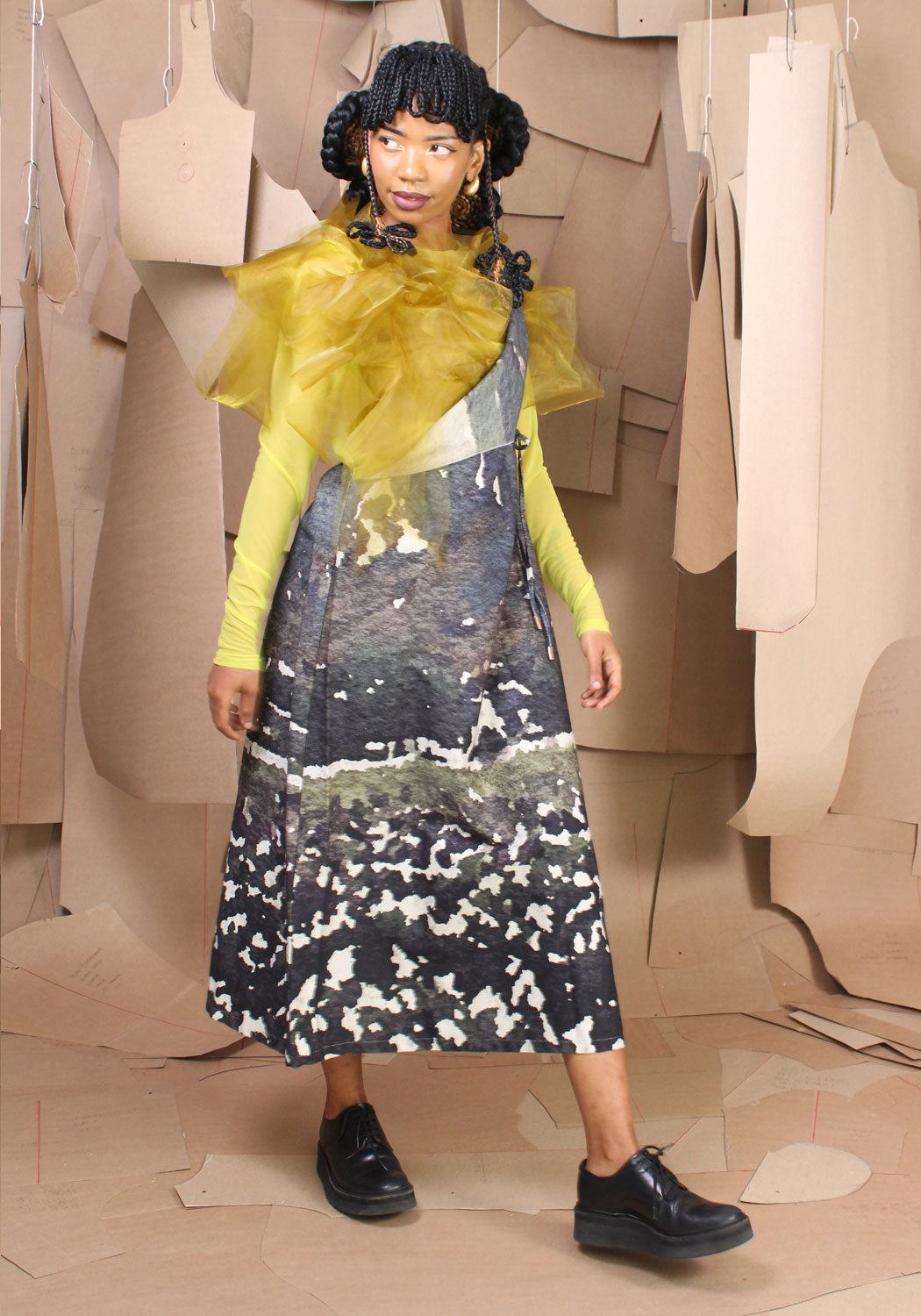 Perspective Apron Dress Berg Print