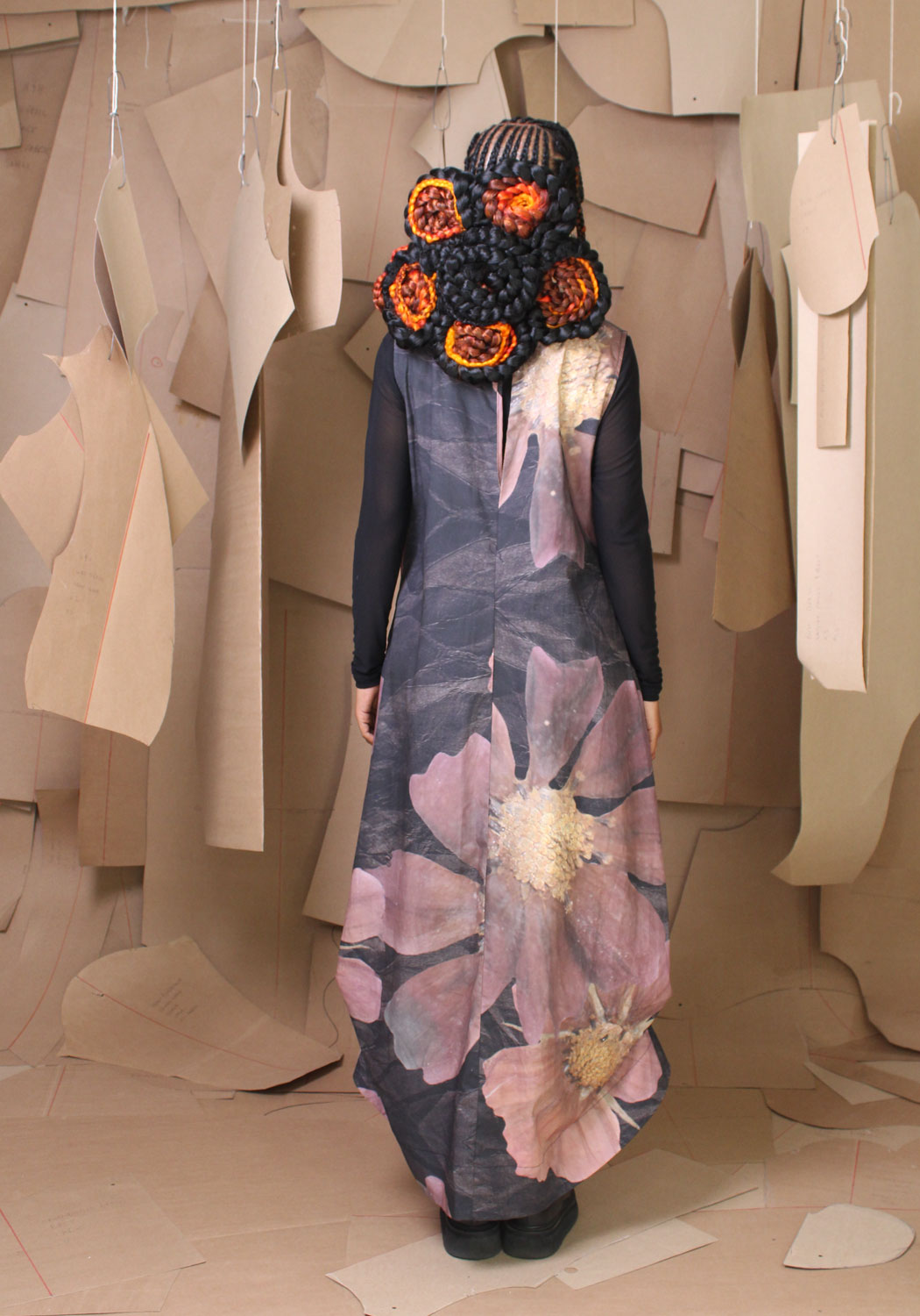 Vine Dress in Preserved Cosmos Print
