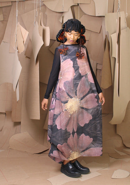 Vine Dress in Preserved Cosmos Print